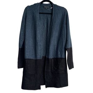 LOVE Elle Color Block Long Open Front Cardigan Sweater S